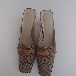 Womens Coach Signature Canvas Mule